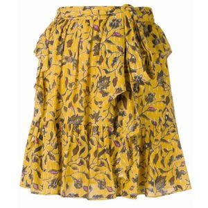 Ulla Johnson Zea Floral Print Skirt In Yellow / Size 0 / NEW